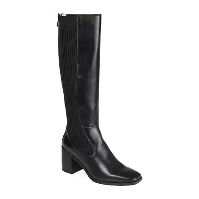 Journee Collection Womens Winny Stacked Heel Dress Boots In Black