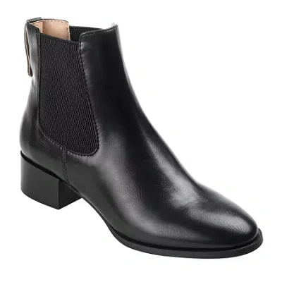 Journee Collection Womens Chayse Stacked Heel Booties In Black