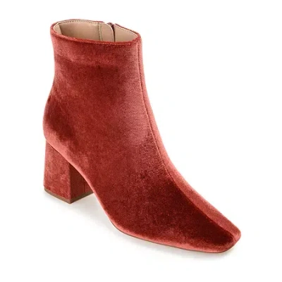 Journee Collection Womens Hazara-wd Block Heel Booties In Orange