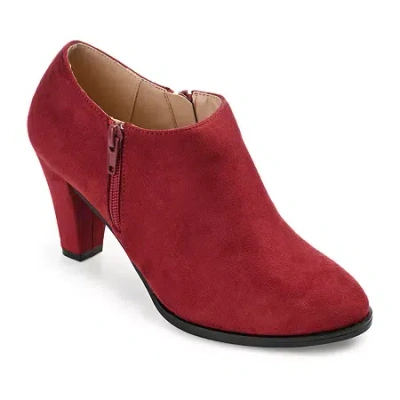Journee Collection Womens Sanzi Kitten Heel Booties In Red