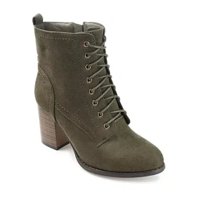 Journee Collection Womens Baylor Stacked Heel Booties In Green