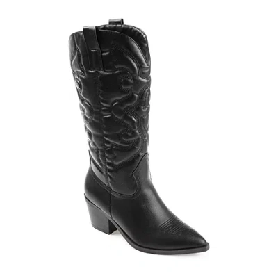 Journee Collection Womens Chantry Stacked Heel Dress Boots In Black