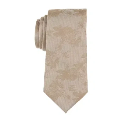 J. Ferrar Darnell Floral Striped Tie In Neutral