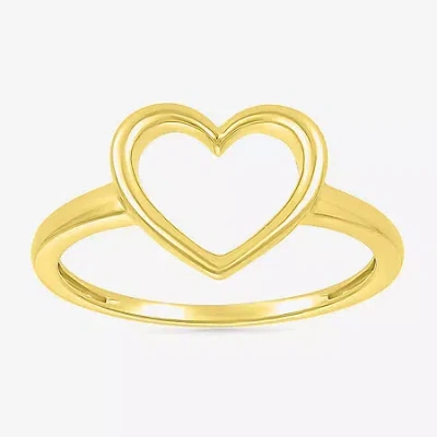 Fine Jewelry Womens 9mm 10k Gold Heart Band In Gold