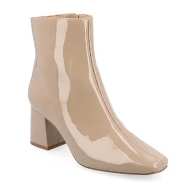 Journee Collection Womens Haylinn Block Heel Booties In Neutral