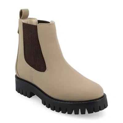 Journee Collection Womens Alara Block Heel Booties In Gray