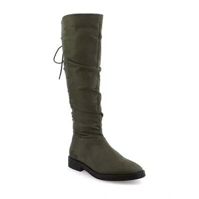 Journee Collection Womens Mirinda Stacked Heel Slouch Boots In Green