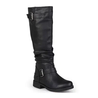 Journee Collection Womens Stormy Buckle-accented Riding Boots In Black