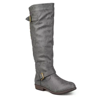 Journee Collection Womens Spokane Studded Riding Boots In Gray
