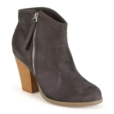 Journee Collection Womens Link Stacked Heel Booties In Brown