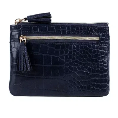 Julia Buxton Large Id Coin Case Womens Rfid Blocking Wallet In Blue