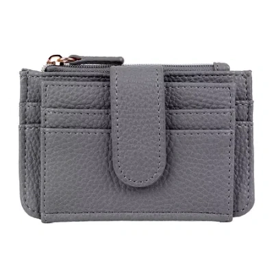 Julia Buxton Bifold Slim Card Case Womens Rfid Blocking Accordian Wallet In Gray