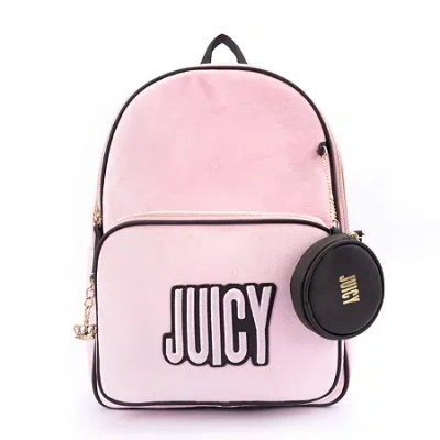 Juicy By Juicy Couture On The Right Track Velour Womens Backpack In Pink