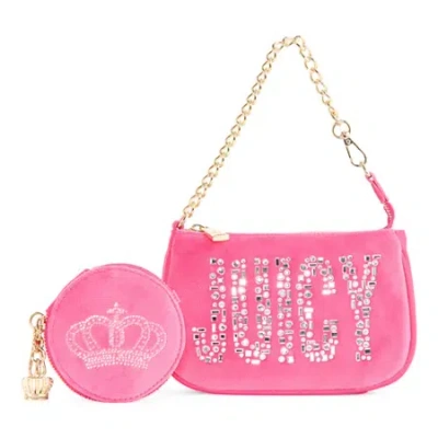 Juicy By Juicy Couture Shine Bright Velour Wristlet In Pink