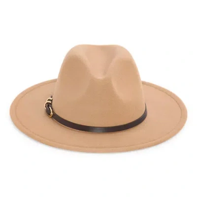 Liz Claiborne Double Buckle Womens Panama Hat In Brown