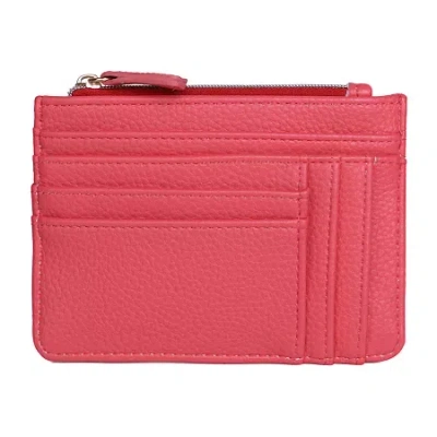 Julia Buxton Slot Coin Pouch Womens Rfid Blocking Wallet In Pink