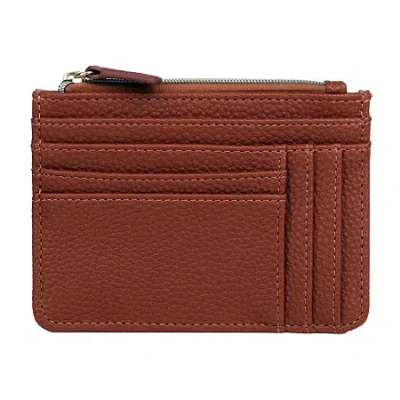 Julia Buxton Slot Coin Pouch Womens Rfid Blocking Wallet In Brown