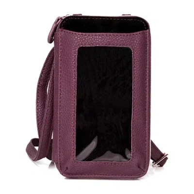 Julia Buxton Everywhere Crossbody Womens Rfid Blocking Wallet In Purple