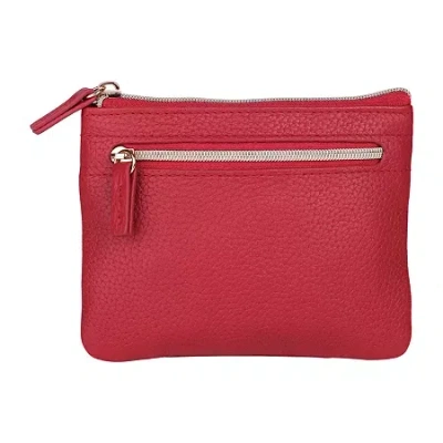 Dopp Large Id Coin Card Case Womens Rfid Blocking Wallet In Red