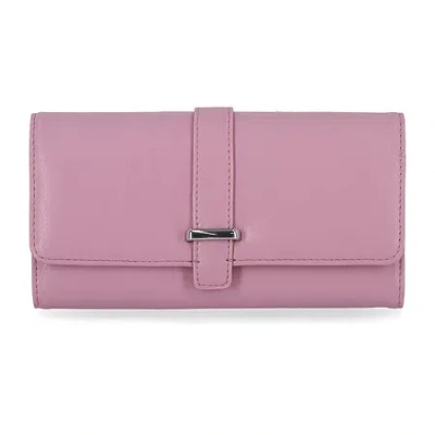 Mundi File Master Womens Expandable Rfid Blocking Accordian Wallet In Pink