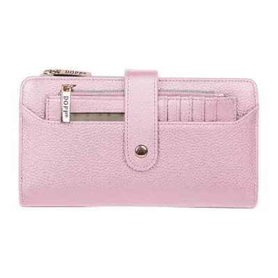 Dopp Leather Bilfld Wallet And Card Case Womens Rfid Blocking Wallet In Pink