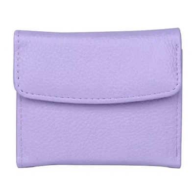 Julia Buxton Mini Trifold Womens Rfid Blocking Trifold Wallet In Purple