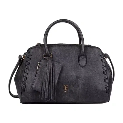 Julia Buxton Whip Stitch Satchel Messenger Bag In Black