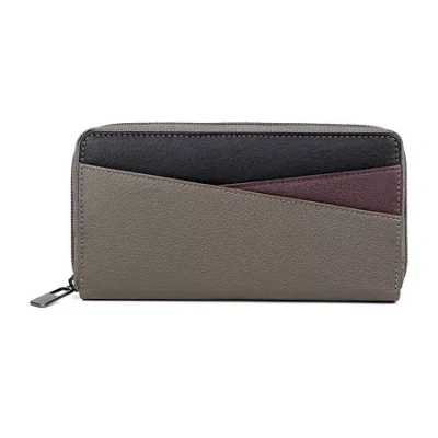 Karla Hanson Womens Rfid Blocking Zip Around Wallet In Gray