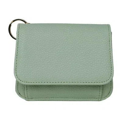 Julia Buxton Mini Flap Card Case Womens Rfid Blocking Wallet In Green