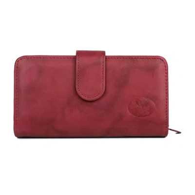J. Buxton Womens Rfid Blocking Checkbook Wallet In Red