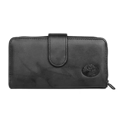 J. Buxton Womens Rfid Blocking Checkbook Wallet In Black