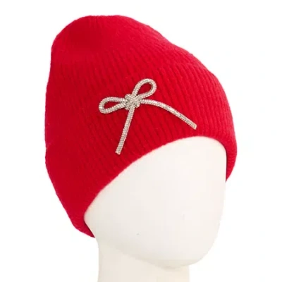 Mixit Embellished Womens Beanie In Red