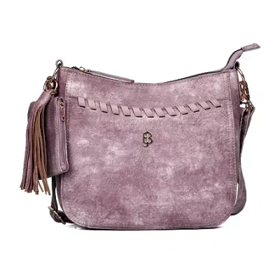 Julia Buxton Whip Stitch Crossbody Messenger Bag In Pink