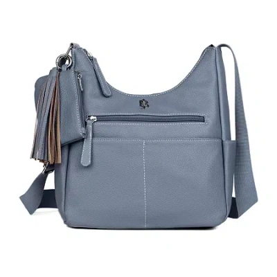 Julia Buxton Pebble Organization Hobo Adjustable Straps Womens Tote In Blue