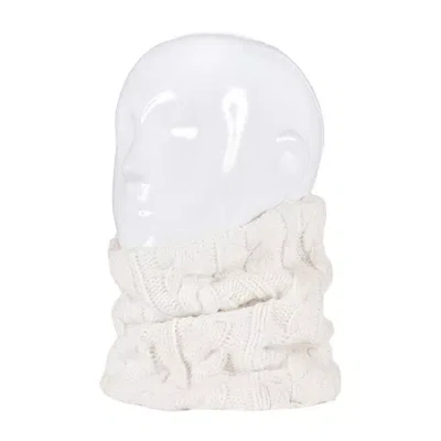 Heat Holders Emily Cable Neck Warmer Oblong Scarf In White