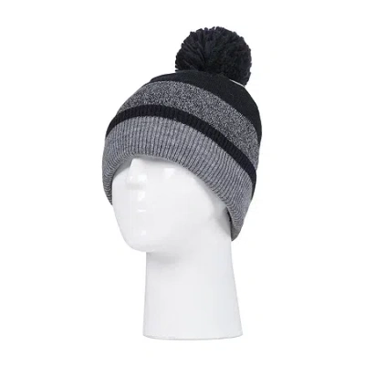 Heat Holders Snow Sports Striped Womens Moisture Wicking Beanie In Black