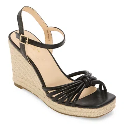 Liz Claiborne Womens Marcos Wedge Sandals In Black