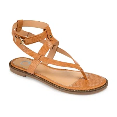 Journee Collection Womens Tangie Flat Sandals In Brown