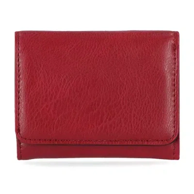 Mundi Anna Mini Womens Rfid Blocking Trifold Wallet In Red
