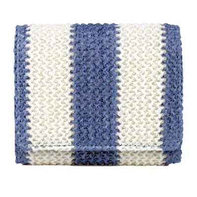 Julia Buxton Medium Trifold Womens Rfid Blocking Trifold Wallet In Blue