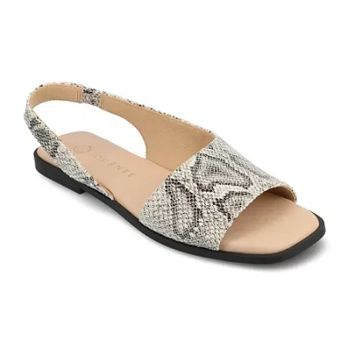 Journee Collection Womens Brinsley Slingback Strap Flat Sandals In Gray
