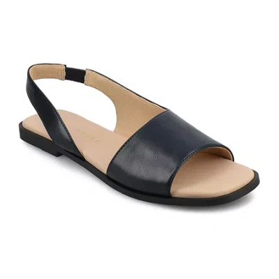Journee Collection Womens Brinsley Slingback Strap Flat Sandals In Blue