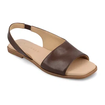 Journee Collection Womens Brinsley Slingback Strap Flat Sandals In Brown
