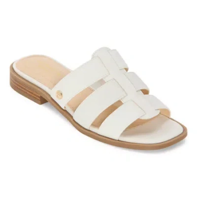 Liz Claiborne Womens Meridian Flat Sandals In White