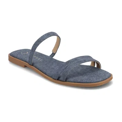 Journee Collection Womens Brisa Flat Sandals In Blue