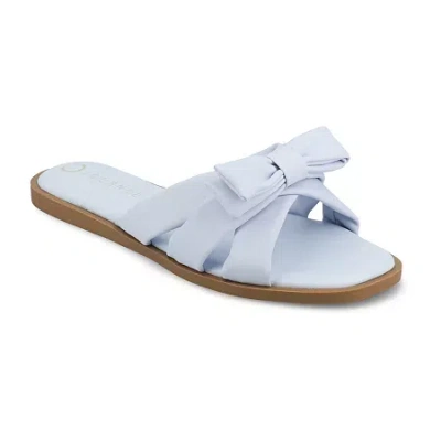 Journee Collection Womens Prylin Flat Sandals In Blue