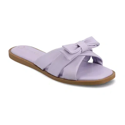 Journee Collection Womens Prylin Flat Sandals In Purple