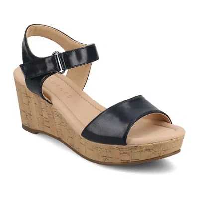 Journee Collection Womens Ranae Wedge Sandals In Multi