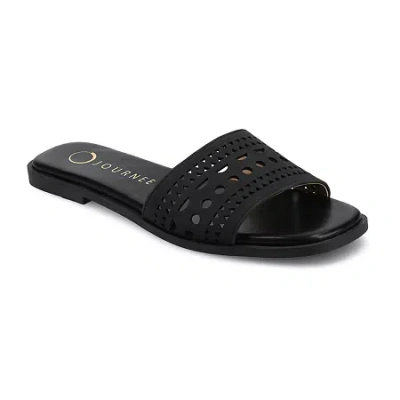 Journee Collection Womens Brodie Flat Sandals In Black