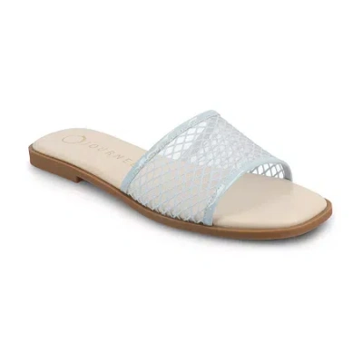 Journee Collection Womens Breckley Flat Sandals In Blue